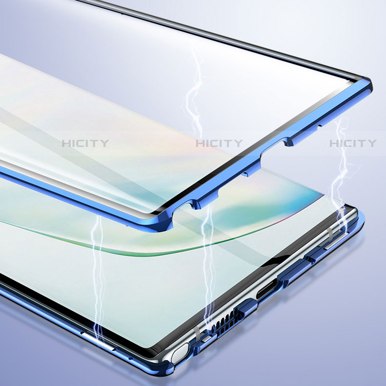 Coque Rebord Bumper Luxe Aluminum Metal Miroir 360 Degres Housse Etui Aimant M03 pour Samsung Galaxy Note 10 5G Plus