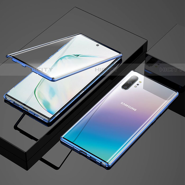 Coque Rebord Bumper Luxe Aluminum Metal Miroir 360 Degres Housse Etui Aimant M03 pour Samsung Galaxy Note 10 Plus 5G Plus