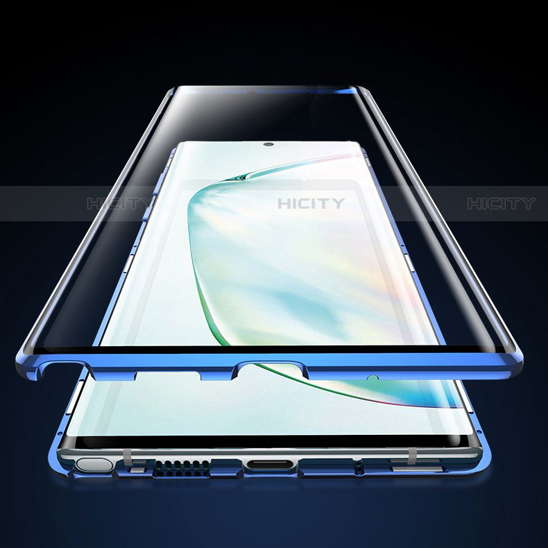 Coque Rebord Bumper Luxe Aluminum Metal Miroir 360 Degres Housse Etui Aimant M03 pour Samsung Galaxy Note 10 Plus Plus