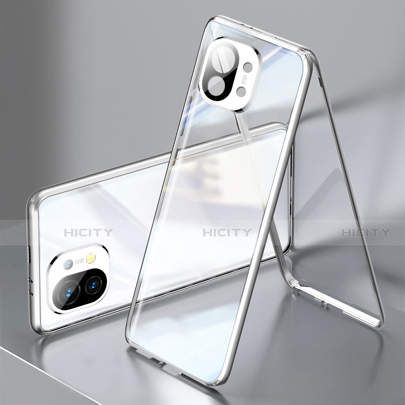 Coque Rebord Bumper Luxe Aluminum Metal Miroir 360 Degres Housse Etui Aimant M03 pour Xiaomi Mi 11 5G Plus