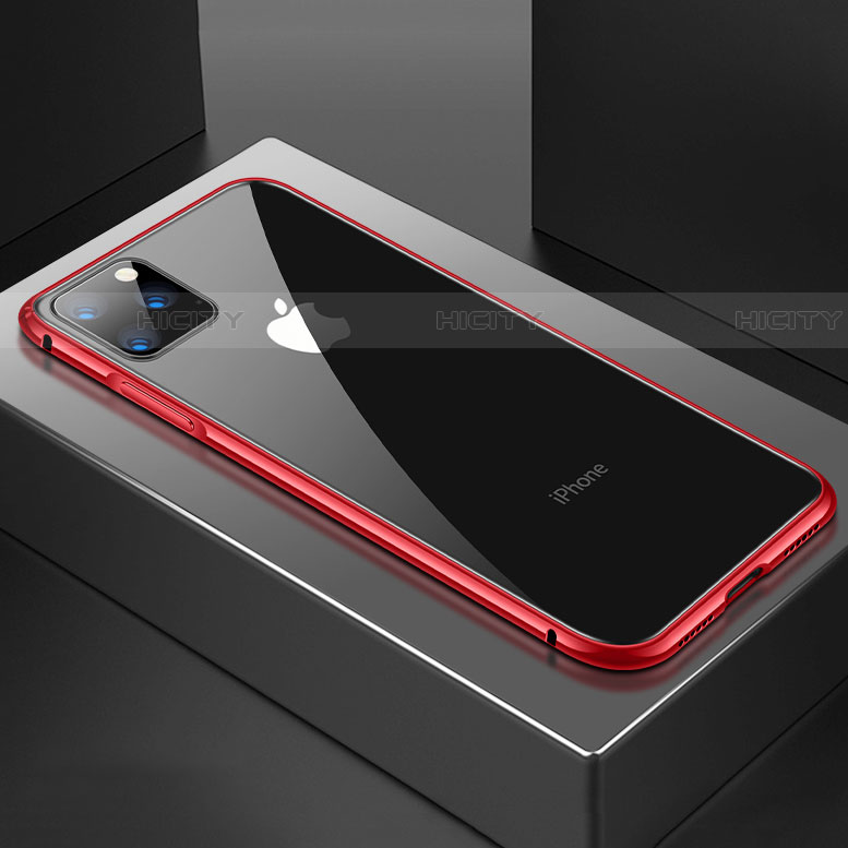 Coque Rebord Bumper Luxe Aluminum Metal Miroir 360 Degres Housse Etui Aimant M04 pour Apple iPhone 11 Pro Max Plus