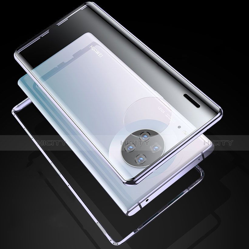 Coque Rebord Bumper Luxe Aluminum Metal Miroir 360 Degres Housse Etui Aimant M04 pour Huawei Mate 30 Plus