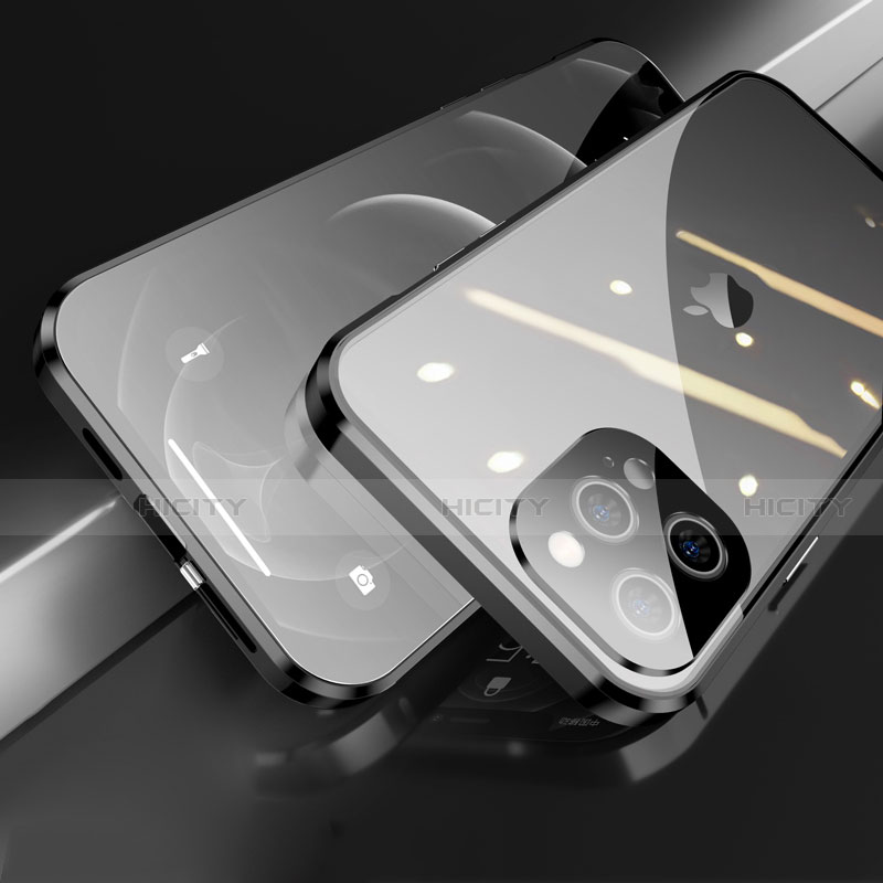 Coque Rebord Bumper Luxe Aluminum Metal Miroir 360 Degres Housse Etui Aimant M05 pour Apple iPhone 13 Pro Plus