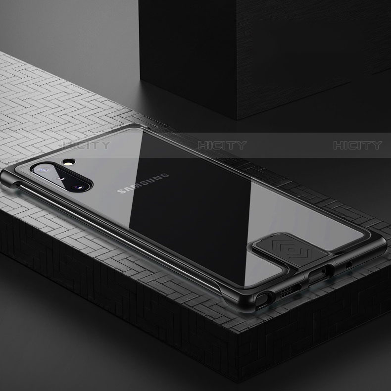 Coque Rebord Bumper Luxe Aluminum Metal Miroir 360 Degres Housse Etui Aimant M05 pour Samsung Galaxy Note 10 5G Noir Plus