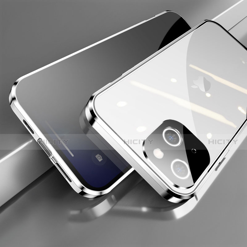 Coque Rebord Bumper Luxe Aluminum Metal Miroir 360 Degres Housse Etui Aimant M06 pour Apple iPhone 14 Plus