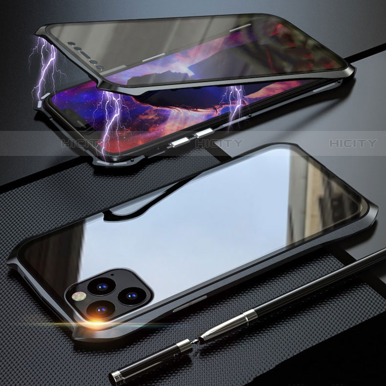 Coque Rebord Bumper Luxe Aluminum Metal Miroir 360 Degres Housse Etui Aimant M07 pour Apple iPhone 11 Pro Plus