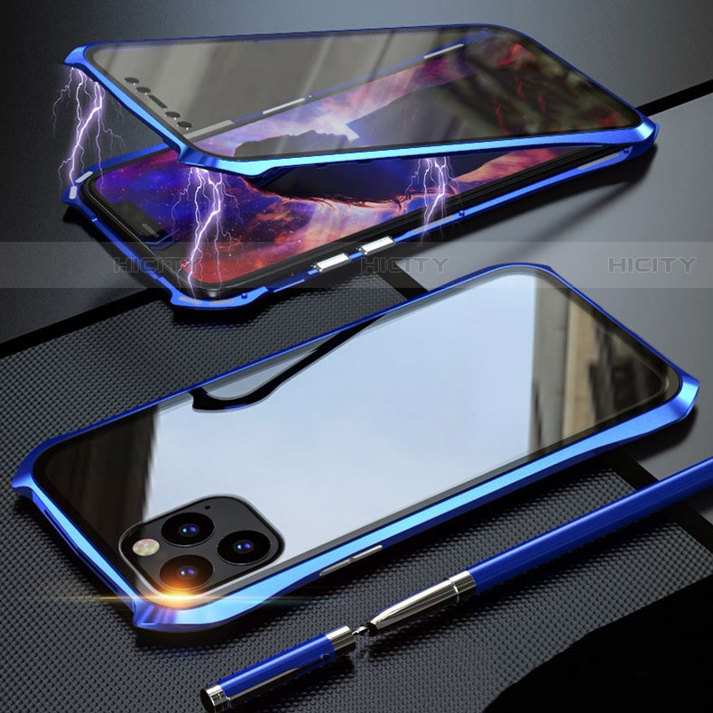 Coque Rebord Bumper Luxe Aluminum Metal Miroir 360 Degres Housse Etui Aimant M07 pour Apple iPhone 11 Pro Plus