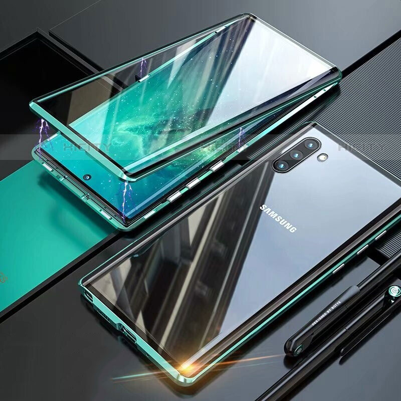 Coque Rebord Bumper Luxe Aluminum Metal Miroir 360 Degres Housse Etui Aimant M07 pour Samsung Galaxy Note 10 Plus