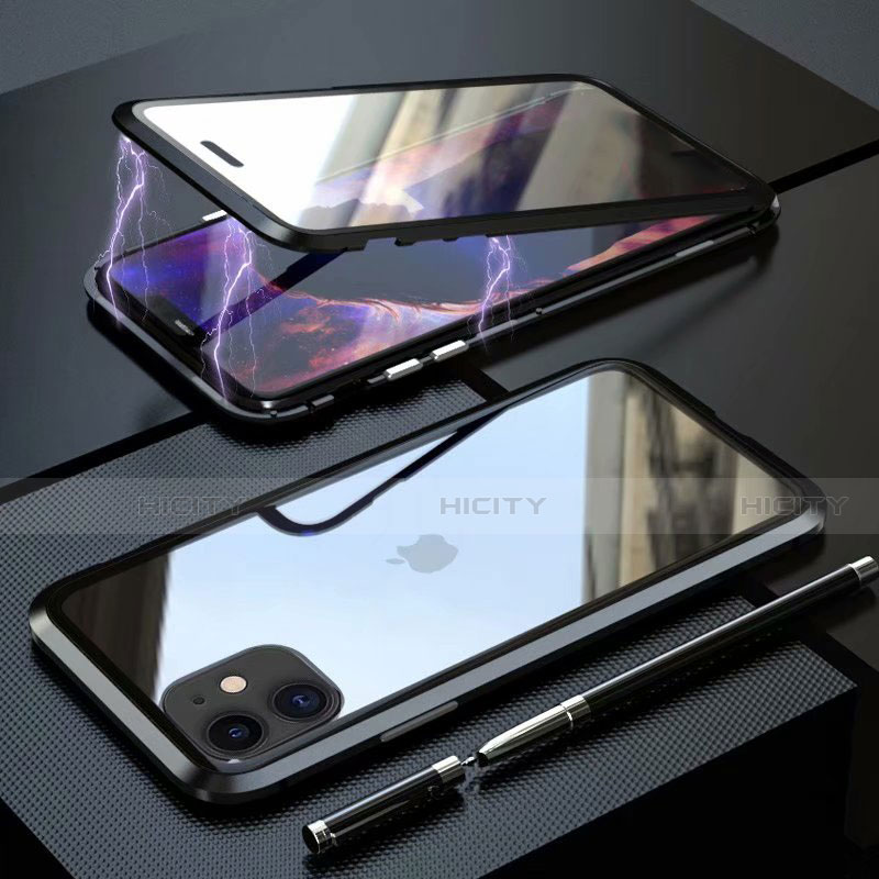 Coque Rebord Bumper Luxe Aluminum Metal Miroir 360 Degres Housse Etui Aimant M08 pour Apple iPhone 11 Plus
