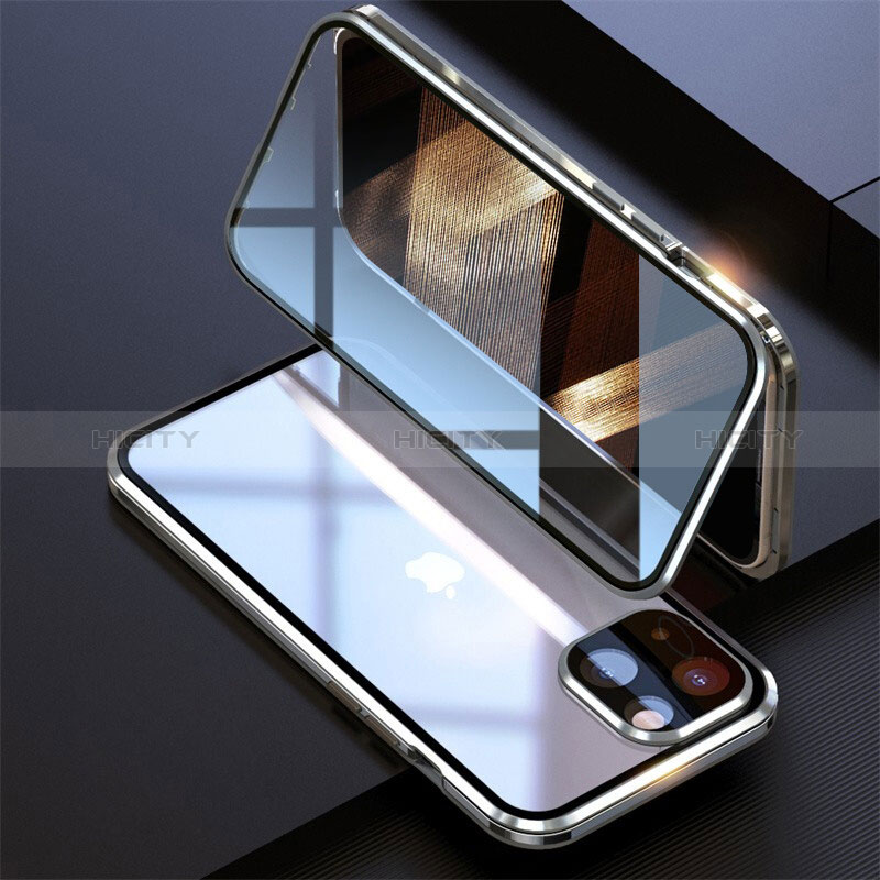 Coque Rebord Bumper Luxe Aluminum Metal Miroir 360 Degres Housse Etui Aimant M08 pour Apple iPhone 15 Plus Plus
