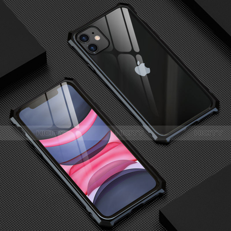 Coque Rebord Bumper Luxe Aluminum Metal Miroir 360 Degres Housse Etui Aimant M10 pour Apple iPhone 11 Plus