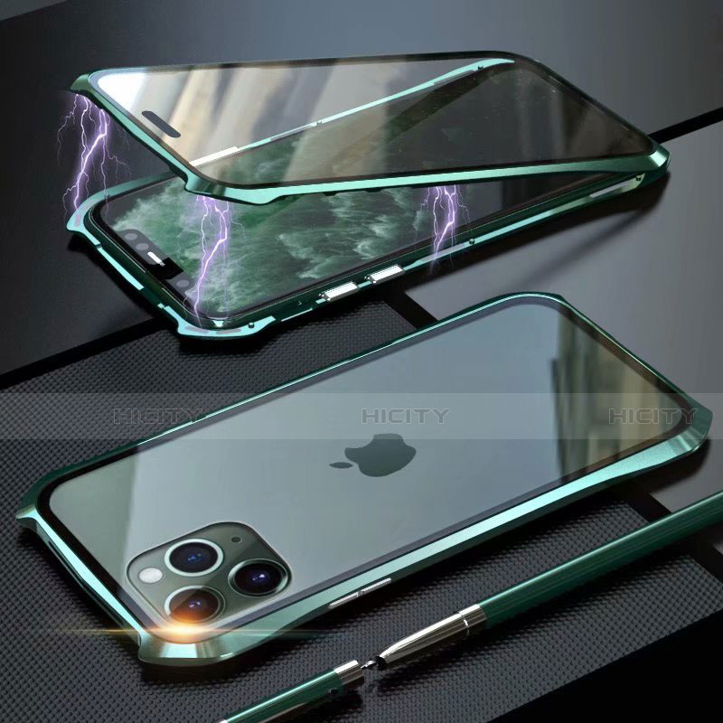 Coque Rebord Bumper Luxe Aluminum Metal Miroir 360 Degres Housse Etui Aimant M10 pour Apple iPhone 11 Pro Max Plus