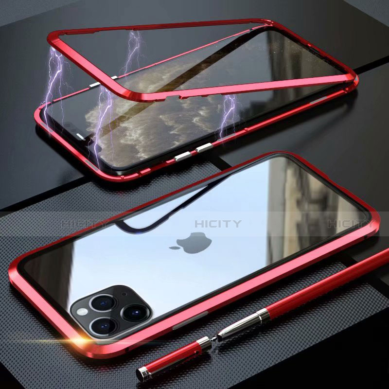 Coque Rebord Bumper Luxe Aluminum Metal Miroir 360 Degres Housse Etui Aimant M14 pour Apple iPhone 11 Pro Max Plus