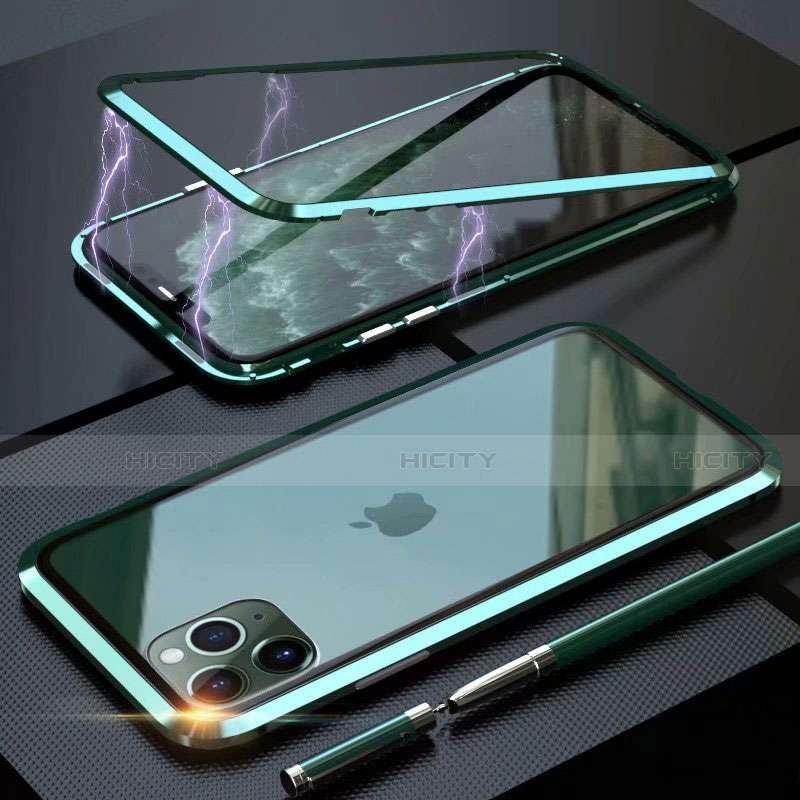 Coque Rebord Bumper Luxe Aluminum Metal Miroir 360 Degres Housse Etui Aimant M14 pour Apple iPhone 11 Pro Max Plus