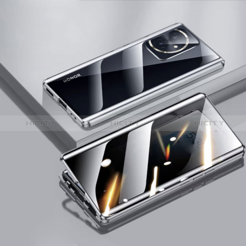 Coque Rebord Bumper Luxe Aluminum Metal Miroir 360 Degres Housse Etui Aimant P01 pour Huawei Honor 100 5G Plus
