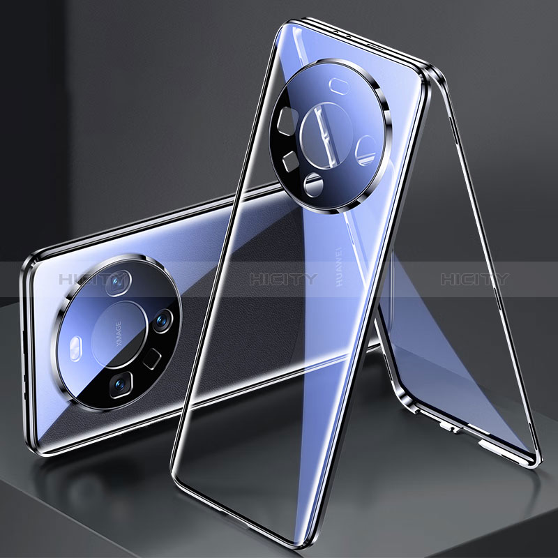 Coque Rebord Bumper Luxe Aluminum Metal Miroir 360 Degres Housse Etui Aimant P01 pour Huawei Mate 60 Plus