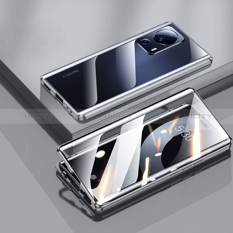 Coque Rebord Bumper Luxe Aluminum Metal Miroir 360 Degres Housse Etui Aimant P01 pour Xiaomi Mi 12 Lite NE 5G Noir Plus