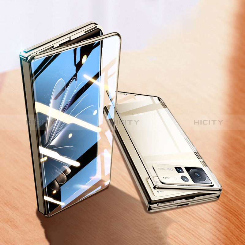 Coque Rebord Bumper Luxe Aluminum Metal Miroir 360 Degres Housse Etui Aimant P01 pour Xiaomi Mix Fold 2 5G Plus