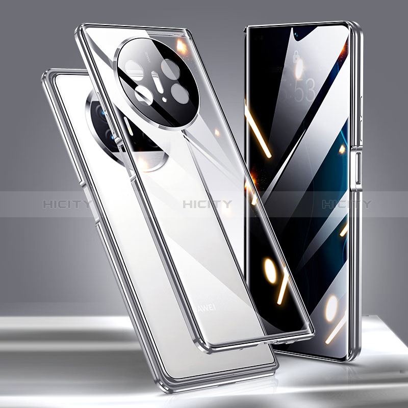 Coque Rebord Bumper Luxe Aluminum Metal Miroir 360 Degres Housse Etui Aimant P02 pour Huawei Mate X3 Plus