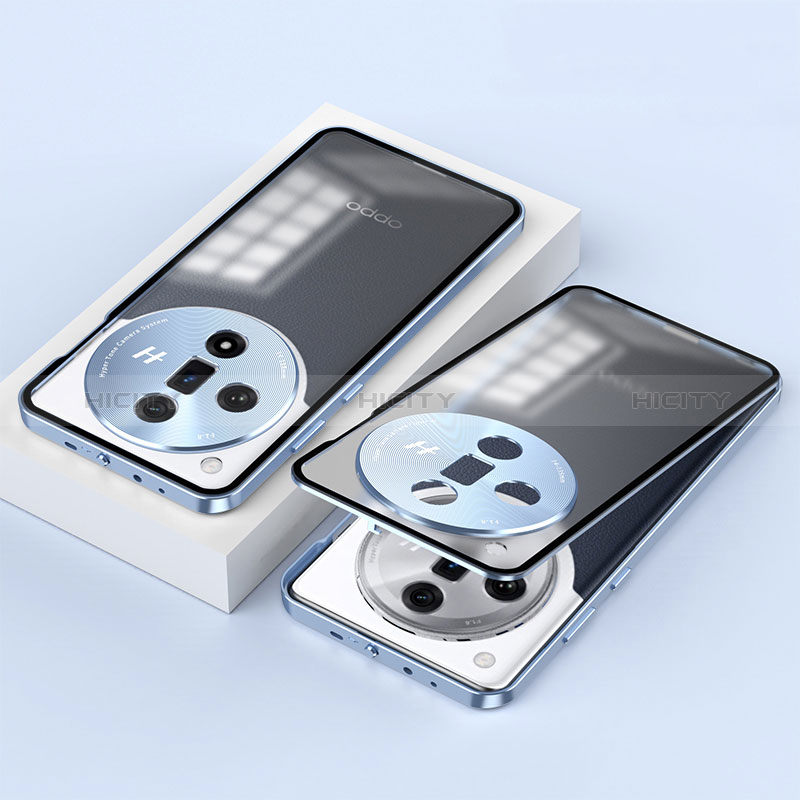 Coque Rebord Bumper Luxe Aluminum Metal Miroir 360 Degres Housse Etui Aimant P02 pour Oppo Find X7 Ultra 5G Plus