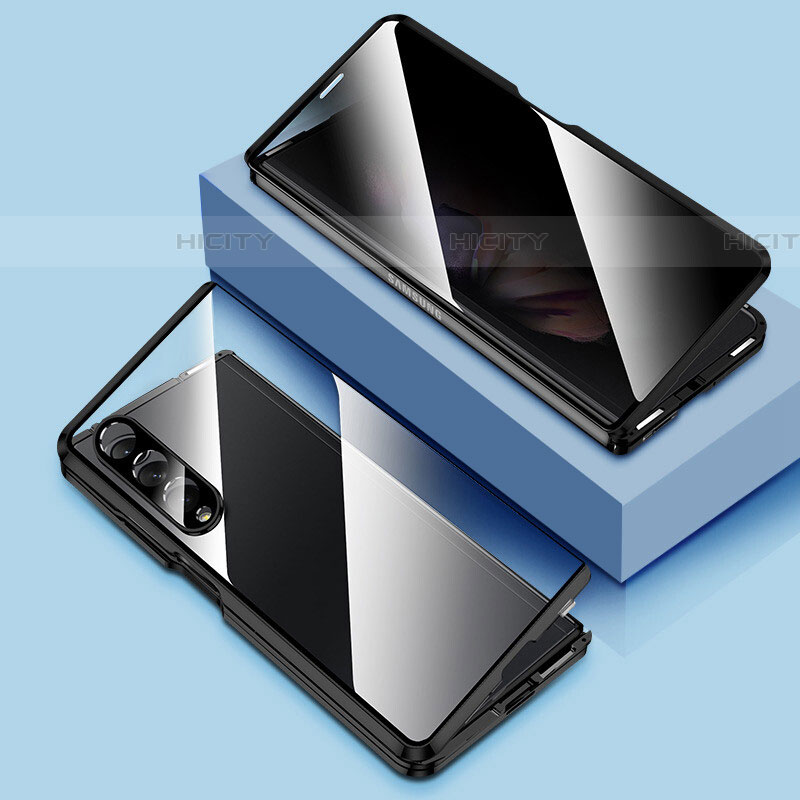 Coque Rebord Bumper Luxe Aluminum Metal Miroir 360 Degres Housse Etui Aimant P02 pour Samsung Galaxy Z Fold4 5G Plus