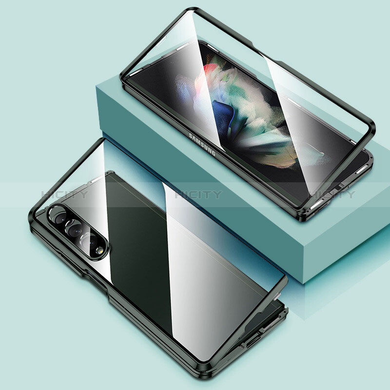 Coque Rebord Bumper Luxe Aluminum Metal Miroir 360 Degres Housse Etui Aimant P03 pour Samsung Galaxy Z Fold3 5G Plus