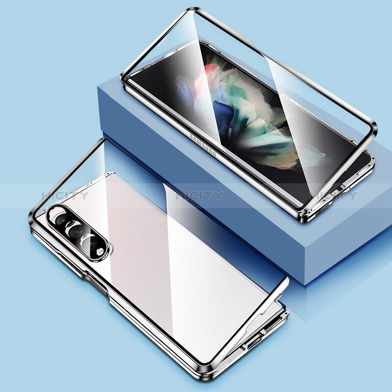 Coque Rebord Bumper Luxe Aluminum Metal Miroir 360 Degres Housse Etui Aimant P03 pour Samsung Galaxy Z Fold3 5G Plus