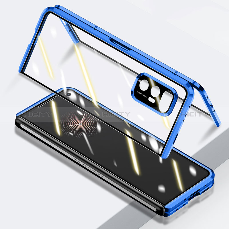 Coque Rebord Bumper Luxe Aluminum Metal Miroir 360 Degres Housse Etui Aimant P03 pour Xiaomi Mix Fold 5G Plus