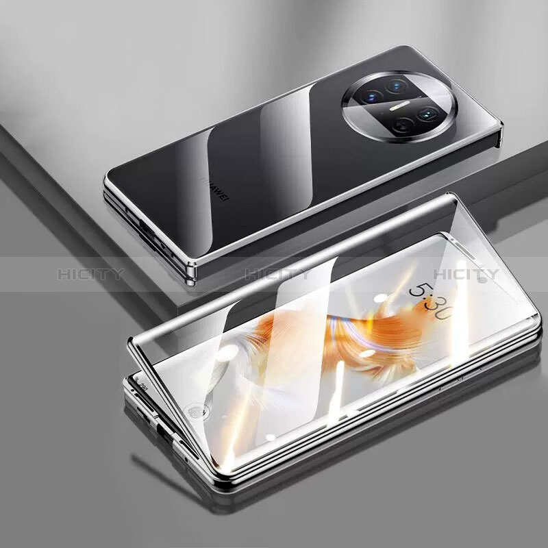 Coque Rebord Bumper Luxe Aluminum Metal Miroir 360 Degres Housse Etui Aimant P04 pour Huawei Mate X3 Plus