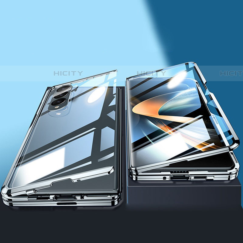 Coque Rebord Bumper Luxe Aluminum Metal Miroir 360 Degres Housse Etui Aimant P04 pour Samsung Galaxy Z Fold4 5G Plus