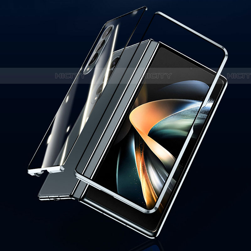 Coque Rebord Bumper Luxe Aluminum Metal Miroir 360 Degres Housse Etui Aimant P04 pour Samsung Galaxy Z Fold4 5G Plus