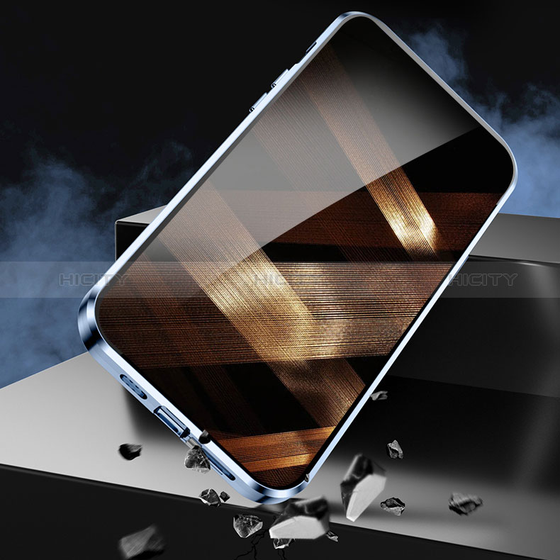 Coque Rebord Bumper Luxe Aluminum Metal Miroir 360 Degres Housse Etui Aimant pour Apple iPhone 14 Pro Max Plus