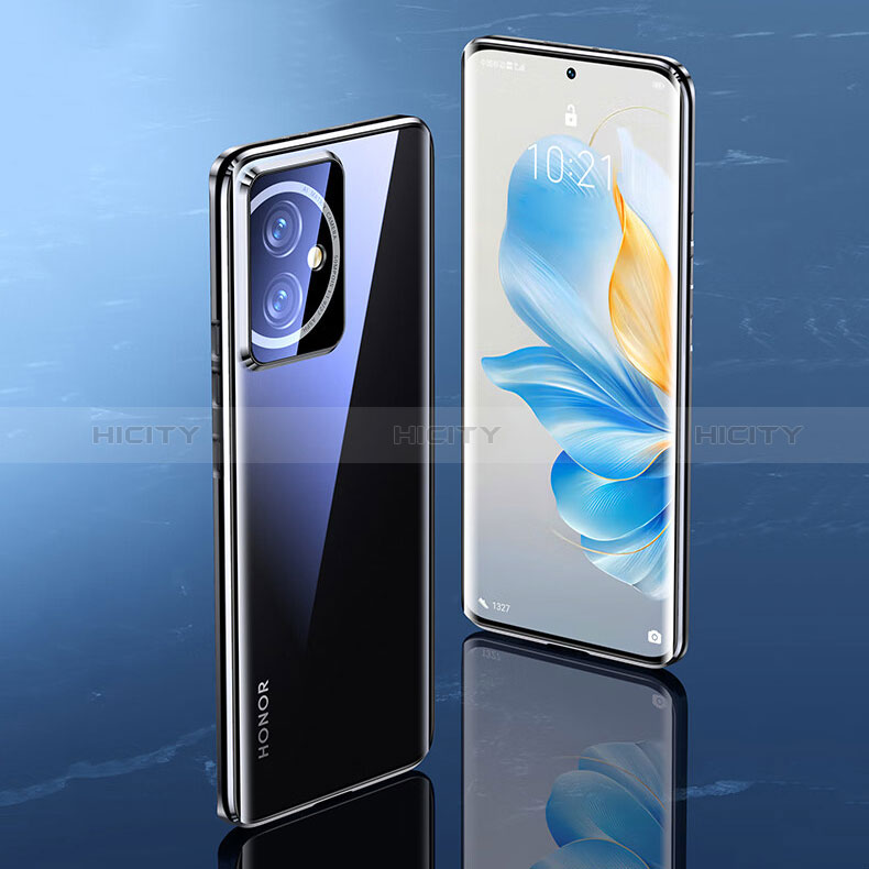 Coque Rebord Bumper Luxe Aluminum Metal Miroir 360 Degres Housse Etui Aimant pour Huawei Honor 100 5G Plus