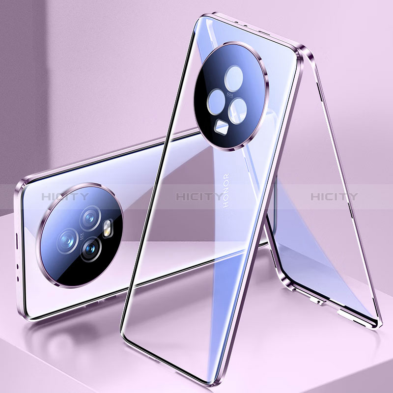 Coque Rebord Bumper Luxe Aluminum Metal Miroir 360 Degres Housse Etui Aimant pour Huawei Honor Magic5 5G Plus