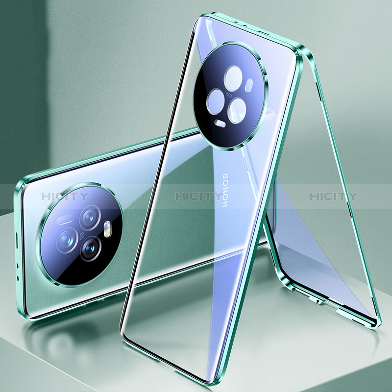 Coque Rebord Bumper Luxe Aluminum Metal Miroir 360 Degres Housse Etui Aimant pour Huawei Honor Magic5 Pro 5G Plus