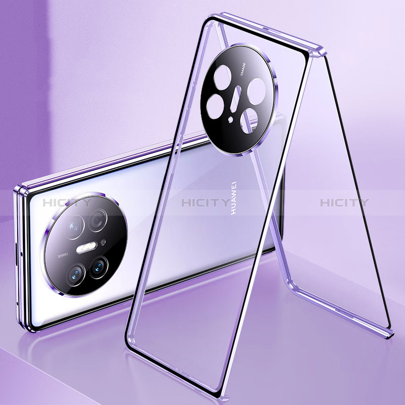 Coque Rebord Bumper Luxe Aluminum Metal Miroir 360 Degres Housse Etui Aimant pour Huawei Mate X3 Plus