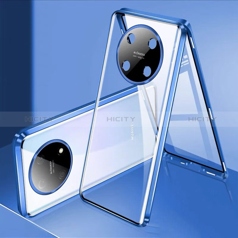 Coque Rebord Bumper Luxe Aluminum Metal Miroir 360 Degres Housse Etui Aimant pour Huawei Nova Y90 Plus