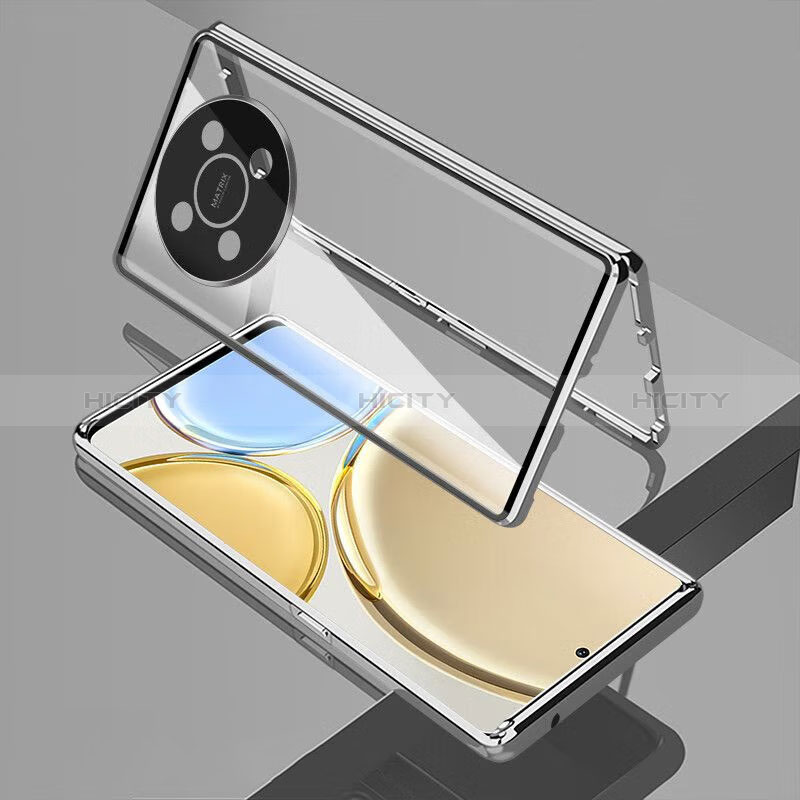 Coque Rebord Bumper Luxe Aluminum Metal Miroir 360 Degres Housse Etui Aimant pour Huawei Nova Y91 Plus