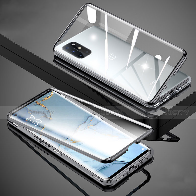 Coque Rebord Bumper Luxe Aluminum Metal Miroir 360 Degres Housse Etui Aimant pour OnePlus 8T 5G Plus