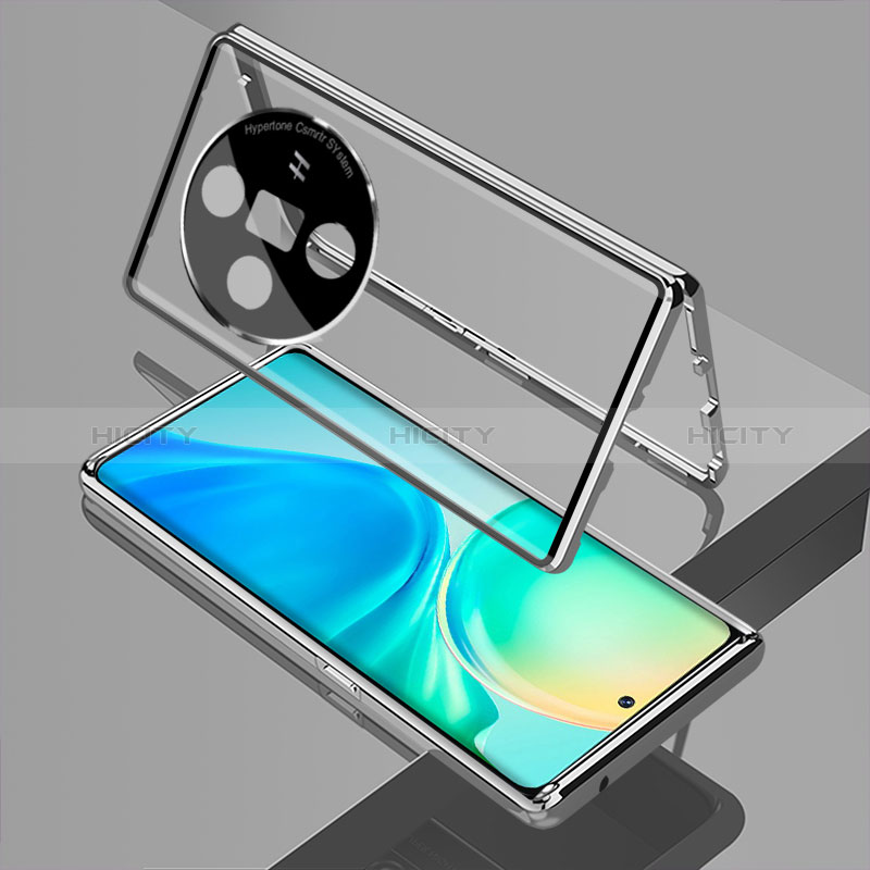 Coque Rebord Bumper Luxe Aluminum Metal Miroir 360 Degres Housse Etui Aimant pour Oppo Find X7 Ultra 5G Plus