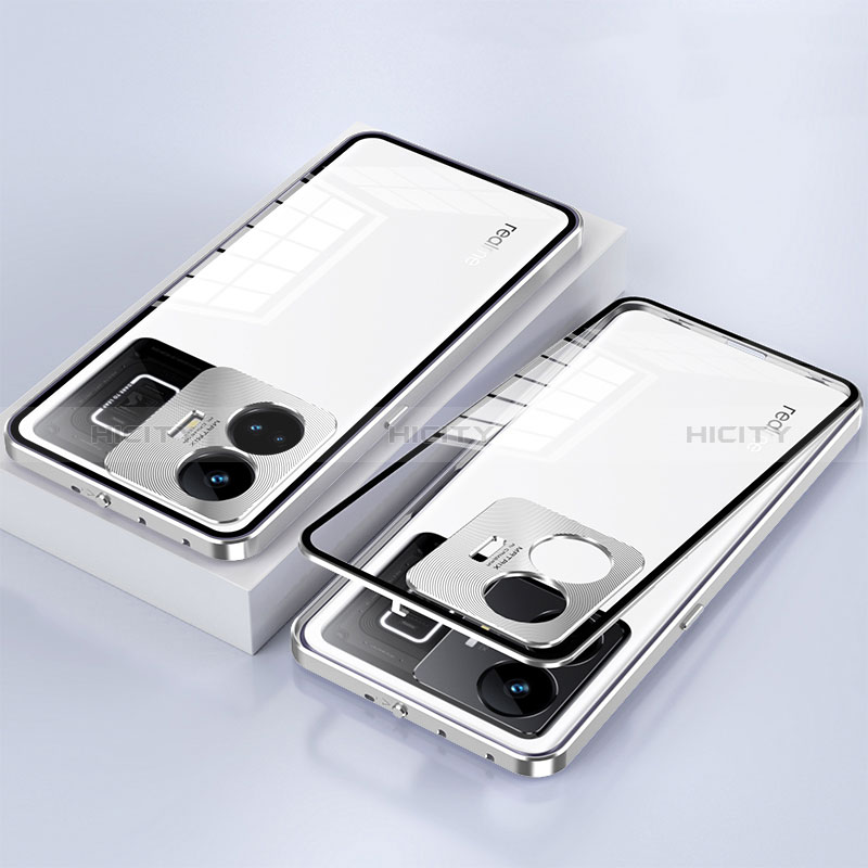 Coque Rebord Bumper Luxe Aluminum Metal Miroir 360 Degres Housse Etui Aimant pour Realme GT Neo5 5G Plus