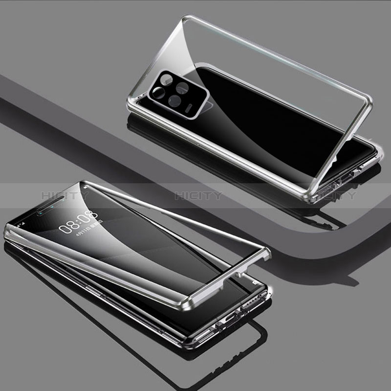 Coque Rebord Bumper Luxe Aluminum Metal Miroir 360 Degres Housse Etui Aimant pour Realme Q3i 5G Plus