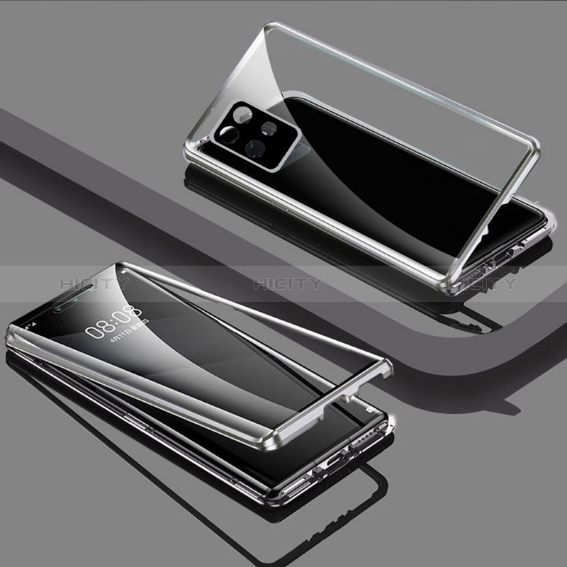Coque Rebord Bumper Luxe Aluminum Metal Miroir 360 Degres Housse Etui Aimant pour Realme V11 5G Plus