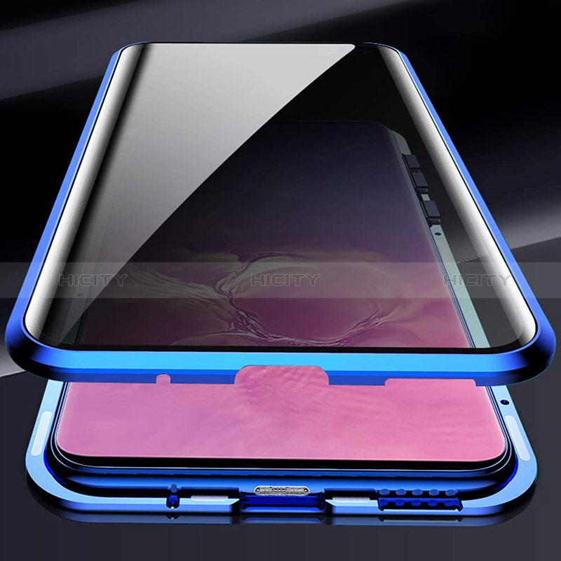 Coque Rebord Bumper Luxe Aluminum Metal Miroir 360 Degres Housse Etui Aimant pour Samsung Galaxy A20 Plus