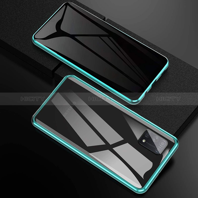 Coque Rebord Bumper Luxe Aluminum Metal Miroir 360 Degres Housse Etui Aimant pour Samsung Galaxy M21 Plus