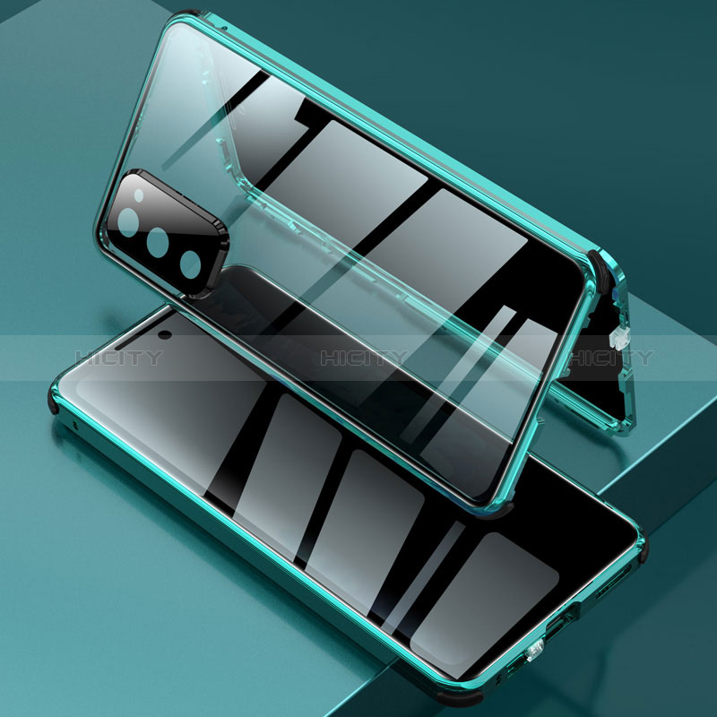 Coque Rebord Bumper Luxe Aluminum Metal Miroir 360 Degres Housse Etui Aimant pour Samsung Galaxy S20 Lite 5G Plus