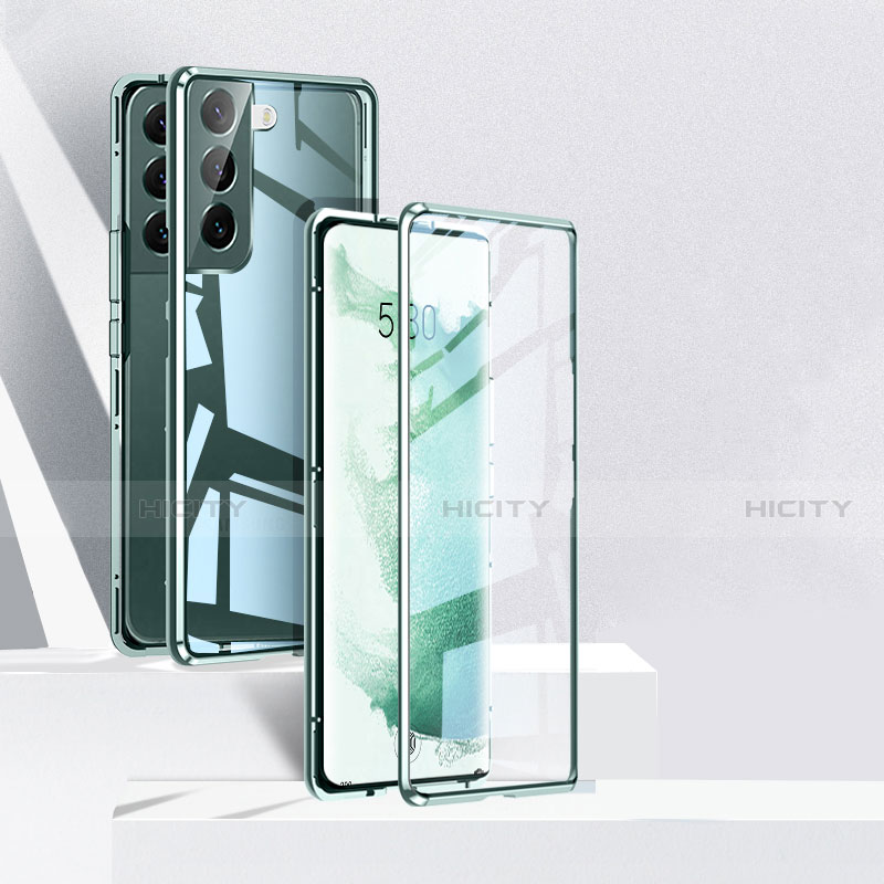 Coque Rebord Bumper Luxe Aluminum Metal Miroir 360 Degres Housse Etui Aimant pour Samsung Galaxy S21 5G Plus
