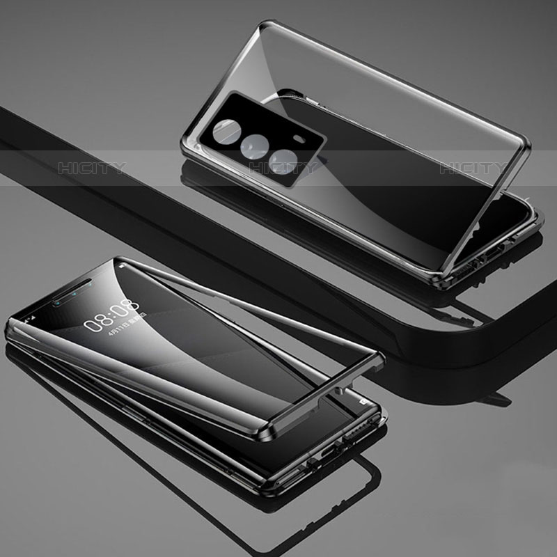 Coque Rebord Bumper Luxe Aluminum Metal Miroir 360 Degres Housse Etui Aimant pour Vivo iQOO Z5 5G Plus