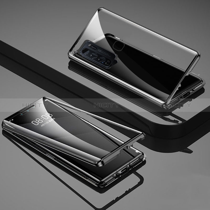 Coque Rebord Bumper Luxe Aluminum Metal Miroir 360 Degres Housse Etui Aimant pour Vivo Y50 Plus