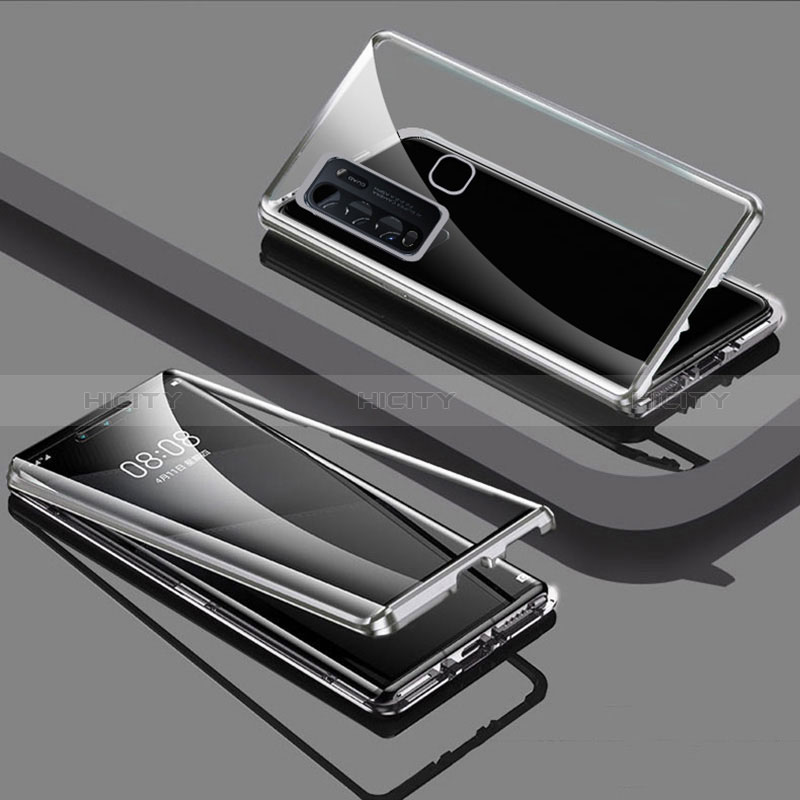 Coque Rebord Bumper Luxe Aluminum Metal Miroir 360 Degres Housse Etui Aimant pour Vivo Y50 Plus